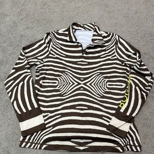 Bogner beline base Brown and White Zebra Print women’s  Zip Up pullover size 12